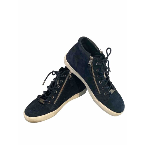 LRL Ralph Lauren Reace Leather Duel Zipper Mid top Sneaker Sz 8B Shoes 13297 F18 - Picture 1 of 9